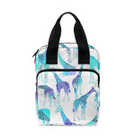 Turquoise Giraffe Pattern Print Bible Tote Bag