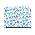 Turquoise Giraffe Pattern Print Bifold Wallet
