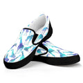 Turquoise Giraffe Pattern Print Black Slip On Sneakers