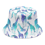Turquoise Giraffe Pattern Print Bucket Hat