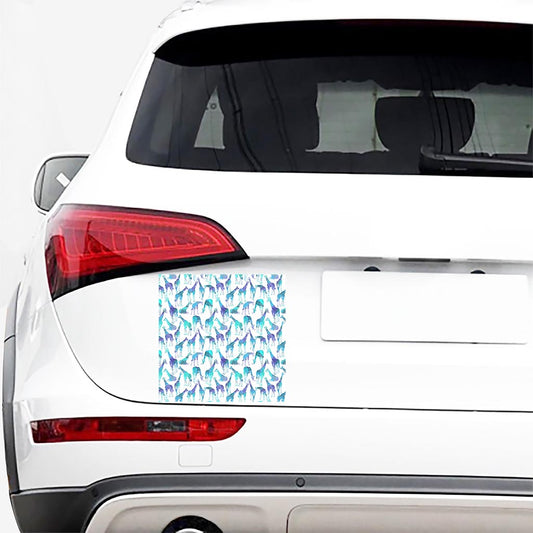 Turquoise Giraffe Pattern Print Car Sticker