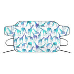 Turquoise Giraffe Pattern Print Car Windshield Snow Cover