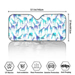 Turquoise Giraffe Pattern Print Car Windshield Sun Shade