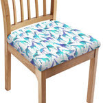 Turquoise Giraffe Pattern Print Chair Cushion Cover