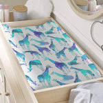 Turquoise Giraffe Pattern Print Changing Pad Cover