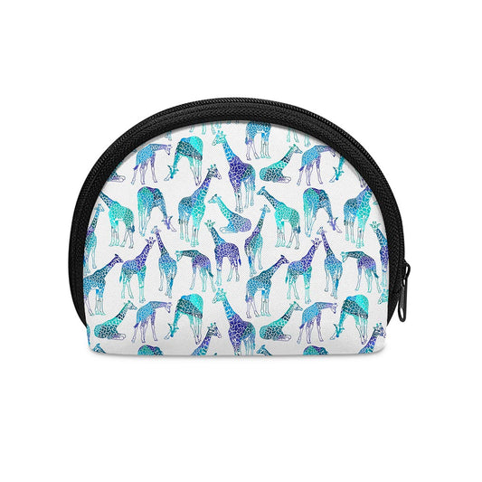 Turquoise Giraffe Pattern Print Coin Purse