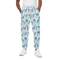 Turquoise Giraffe Pattern Print Cotton Sweatpants