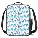 Turquoise Giraffe Pattern Print Crossbody Lunch Bag