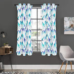 Turquoise Giraffe Pattern Print Curtain