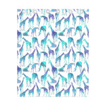 Turquoise Giraffe Pattern Print Curtain
