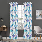 Turquoise Giraffe Pattern Print Curtain