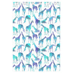 Turquoise Giraffe Pattern Print Curtain
