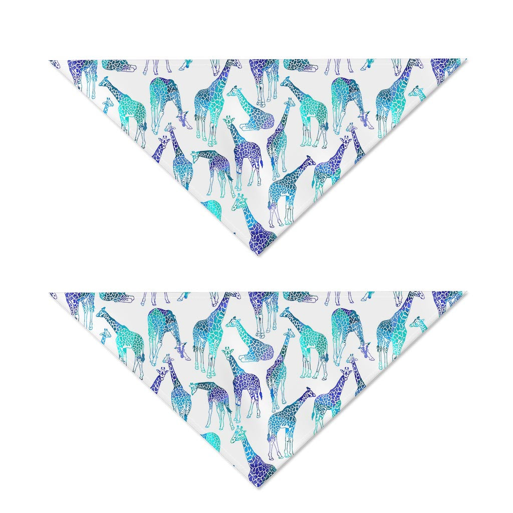 Turquoise Giraffe Pattern Print Dog Bandana