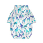 Turquoise Giraffe Pattern Print Dog Zip Up Hoodie