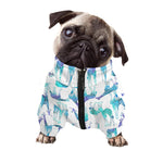 Turquoise Giraffe Pattern Print Dog Zip Up Jacket