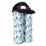 Turquoise Giraffe Pattern Print Double Neoprene Wine Tote