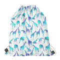 Turquoise Giraffe Pattern Print Drawstring Bag