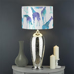 Turquoise Giraffe Pattern Print Drum Lamp Shade