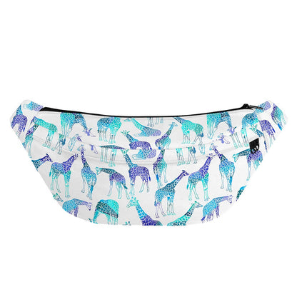 Turquoise Giraffe Pattern Print Fanny Pack