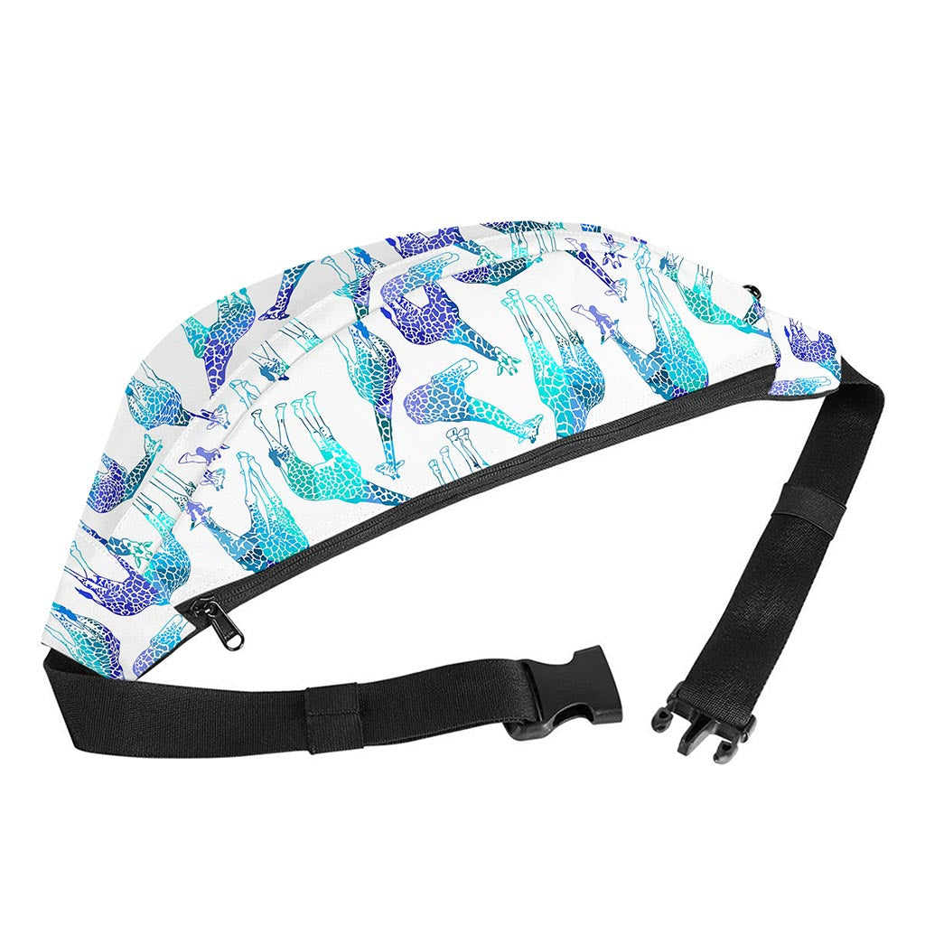 Turquoise Giraffe Pattern Print Fanny Pack