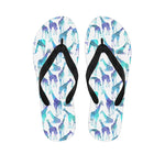 Turquoise Giraffe Pattern Print Flip Flops