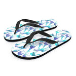 Turquoise Giraffe Pattern Print Flip Flops