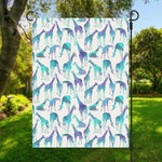 Turquoise Giraffe Pattern Print Garden Flag