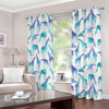 Turquoise Giraffe Pattern Print Grommet Curtains