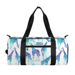 Turquoise Giraffe Pattern Print Gym Bag