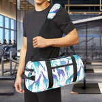 Turquoise Giraffe Pattern Print Gym Bag