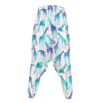 Turquoise Giraffe Pattern Print Hammer Pants