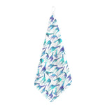 Turquoise Giraffe Pattern Print Hand Towel