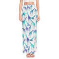 Turquoise Giraffe Pattern Print High Slit Maxi Skirt