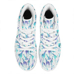 Turquoise Giraffe Pattern Print High Top Leather Sneakers