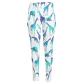 Turquoise Giraffe Pattern Print High-Waisted Pocket Leggings