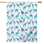Turquoise Giraffe Pattern Print House Flag
