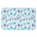 Turquoise Giraffe Pattern Print Indoor Door Mat