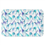 Turquoise Giraffe Pattern Print Indoor Door Mat