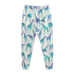 Turquoise Giraffe Pattern Print Jogger Pants