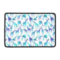 Turquoise Giraffe Pattern Print Kitchen Mat