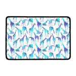 Turquoise Giraffe Pattern Print Kitchen Mat