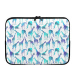 Turquoise Giraffe Pattern Print Laptop Sleeve