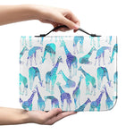Turquoise Giraffe Pattern Print Leather Bible Cover