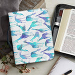 Turquoise Giraffe Pattern Print Leather Bible Cover