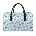 Turquoise Giraffe Pattern Print Leather Duffel Bag