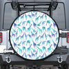 Turquoise Giraffe Pattern Print Leather Spare Tire Cover