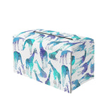 Turquoise Giraffe Pattern Print Leather Tissue Box Cover