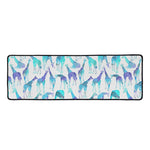 Turquoise Giraffe Pattern Print Long Kitchen Mat