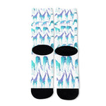 Turquoise Giraffe Pattern Print Long Socks