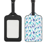 Turquoise Giraffe Pattern Print Luggage Tag
